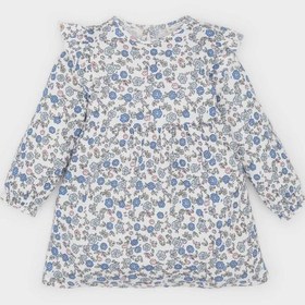 Resim DeFacto Kız Bebek Çiçekli Uzun Kollu Waffle Elbise D9387A525SPER233 Ekru 