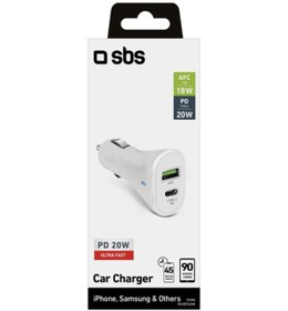 Resim SBS Araç Şarj Cihazı Usb-c Pd 20w + 1xusb-a 