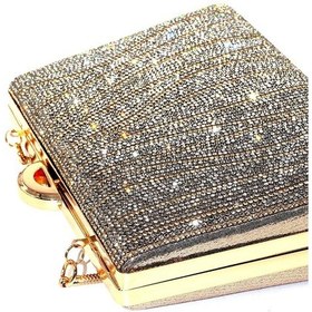 Resim Keeba Suyolu Taşlı Gold Abiye Çanta. Abiye Portföy Clutch Davet Gece Çantası Kadın Altın Abiye Taşlı Çanta Gold 