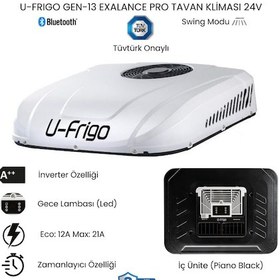 Resim U-frigo Araç Tavan Park Kliması 24v 21 Amper Gen-13 Exalance Pro Tır,kamyon,kamyonet,iş Makinesi 