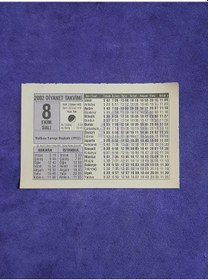 Resim 8 Ekim 2002 Takvim Yaprağı - Nostalji Koleksiyonluk Takvim Yaprağı A 
