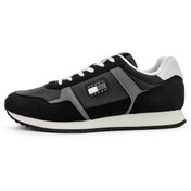 Resim Tommy Hilfiger Erkek Kumaş Kombinli Koşu Stili Sneaker - Siyah 