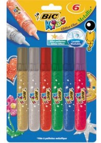 Resim Bic Kids Simli Uhu Yapıştırıcılar 6 Metalik Renk 