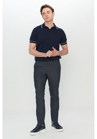 Resim AC&Co / Altınyıldız Classics Erkek Lacı Yünlü Slim Fit Beli Gizli Lastikli Armürlü Yan Cepli Esnek Klasik Pantolon Lacı 