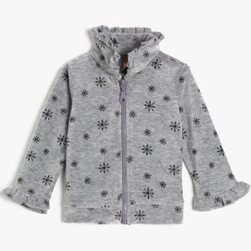 Resim Kız Bebek Fermuar Detaylı Sweatshirt 