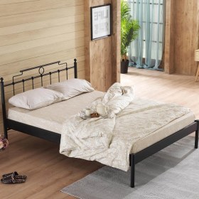 Resim Unimet Hatkus-S Çift Kişilik Ferforje Metal Karyola-Siyah 