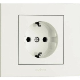 Resim Ovivo Grano Beyaz Topraklı Priz Çerçeveli 