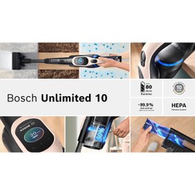 Resim Bosch Bbs1041Rba Unlimited 10 Şarjlı Dik Süpürge Toz Pembe 