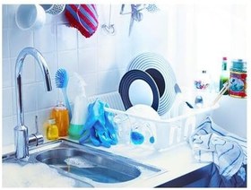 Resim IKEA Bulaşık Sepeti 36x46 cm Beyaz Renk MeridyenDukkan Delikli Beyaz Bulaşıklık 