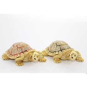 Resim Periboia Swarovski Taşlı Kaplumbağa Figürü Model 1 
