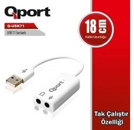 Resim Qport USB To 7.1 Ses Kartı (Q-USK71) 