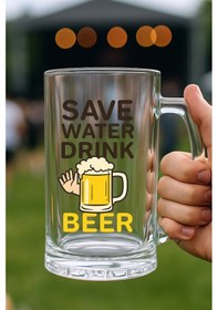 Resim Baskılı Bira Bardağı Save 