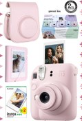 Resim Fujifilm Instax mini 12 Pembe Fotoğraf Makinesi-20'lu Film-Mini Albüm ve Deri Kılıf Seti 