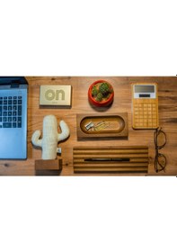 Resim Kayigo Woody Açık Kahverengi Üçlü Ofis Seti - Krem Kaktüs Krem 