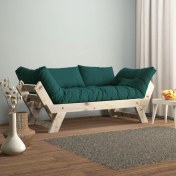 Resim Woodesk Adalar Masif Natural-Petrol Renk 2li Kanepe CPT8110-210 