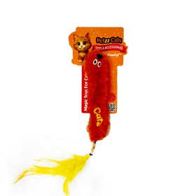 Resim PetzzCats Worm Matatabi ve Çıngırak Sesli Peluş Kedi Oyuncağı Turuncu 28x4 Cm 