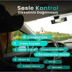 Resim E&D Collection Botslab Ses Kontrolü, 3,18 inç Dokunmatik Ekran, 2160P + 1080P + 1080P Ön ve Arka İç Döngü Kaydı, 5, 