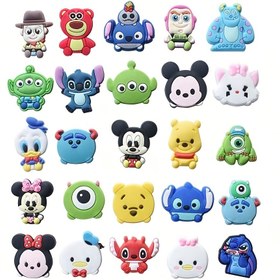 Resim 25 Adet Disney Stitch Ayakkabı Süsleri Seti, PVC Plaj Terlik Aksesuarları, Doğum Günü Noel Sevgililer Günü Cadılar Bayramı Parti Hediyeleri 