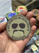 Resim KOMANDO PAZARI "Biz Boşuna Mı Buradayız" Yazılı 3D Lazer Kesim Arkası Cırtlı Patch 