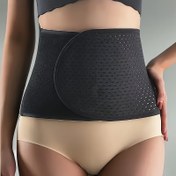 Resim WoJia Ayarlanabilir Nefes Alabilen Bel Destek Kemeri - Siyah Polyester Karın Şekillendirme Kemer, Alt Sırt ve Pelvik Rahatlama için Hedefli Sıkıştırma Pedleri ile, Sadece Elde Yıkama, Dayanıklı Delikli Tasarım, Doğum Sonrası Kurtarma | Ayarlanabilir Kapama | Kanca ve halka 