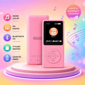 Resim SIGHTZER 8GB DAHİLİ HAFIZALI BLUETOOTHLU MP3-MP4 ÇALAR SES KAYIT FM RADİO DAHİLİ HOPARLÖR EKRANLI MÜZİK ÇALAR 