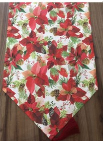 Resim Kozalaklı Çiçek Desenli Runner Çok Renkli 