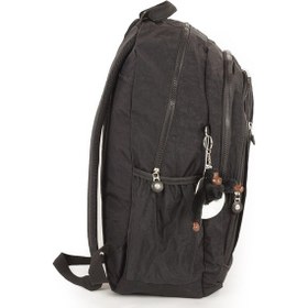 Resim İmaks 571 Krinkıl / Klinkır Su Geçirmez Hafif Çok Gözlü Spor, Seyahat, Okul, Laptop Sırt Çantası Siyah 1d Siyah 