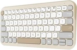 Resim ASUS Marshmallow Mini Bluetooth Klavye, Çoklu Cihaz Uyumlu, Sessiz Tuşlar, Q-Türkçe, Bej 