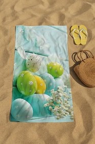 Resim denizlicotton Plaj havlusu, 80 x 150 cm Baskılı Havlu, Deniz Havlusu, Şezlong Havlusu Yumurtalar-75 x 150 