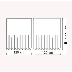 Resim Zethome Jackline Banyo Duş Perdesi 7017 Çift Kanat 2X120X200 Çok Renkli 