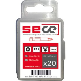 Resim Sece 1/4'' Pozıdrıv Bits Uç PZ1X75 mm 20 Adet 