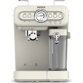 Resim Karaca Vintage Craft Süt Hazneli Espresso, Latte ve Capuccino Makinesi Cream 