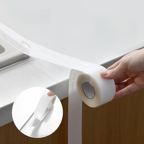 Resim Şeffaf Su Geçirmez Sızdırmazlık Bandı - Mutfak Tezgahları, Banyo Lavaboları ve Tuvalet Eklemleri için Güçlü Yapışkanlı Boşluk Dolgu Bandı - Kolay Kurulum Nem Önleyici Ev Tamiri Bandı, Tezgah Sızıntı Koruma, Pürüzsüz Parlak Yüzey, Dikişsiz Koruma, Ev Bakımı 
