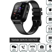 Resim Çocuklar Için Sım Kartlı Akıllı Takip Saati, Lbs Konumlu, Siyah Renk 