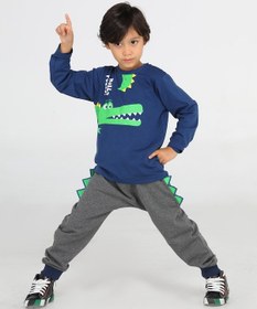 Resim Casabony Hello Timsah Tırtırlı Baggy Pantolon + T-Shirt Takım-Antrasit 