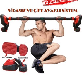 Resim Bx Çift Ayaklı 92-120cm Kapı Barı Koridor Barfiksi Barfix Spor Aleti Demiri Barfiks Çubuğu 