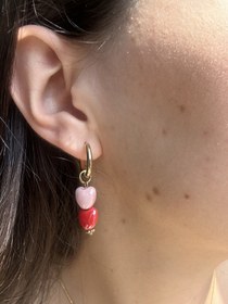 Resim Renkli Çoklu Charm Küpe 