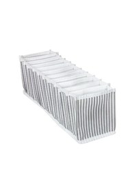 Resim 4 Adet 11 Bölmeli Çizgili Akordiyon Çok Amaçlı Çekmece Dolap İçi Organizer Düzenleyici 11x41x12 Cm S Gri 