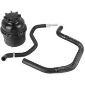 Resim E30 E46 E36 323ı 325 Siyah İçin Uyumlu Araç Hidrolik Direksiyon Sıvısı Deposu Ve Hidrolik Direksiyon Hortumu 