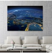 Resim Es10 Özel Tasarım, Dekortif BaskıDekoratif Uydu Görünümlü Kanvas Türkiye Haritası 1033 (150 x 85) 