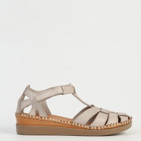 Resim Pierre Cardin Hakiki Deri Bej Kadın Sandalet PC-54522 