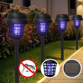 Resim 3 adet Güneşli Sivrisinek Tuzak, Açık Hava Böcek Yakalayıcı, Sivrisinek Lambası, Güneş Enerjili, IP65 Su Geçirmez Sinek Öldürücü ve Sivrisinek Yakalayıcı, Bahçe Dekoratif Işık, Avlular, Bahçeler ve Çimler için Uygun. 