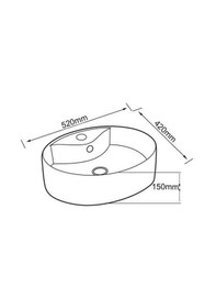 Resim Lena - Tezgah Üstü Porselen Lavabo - E-5031- Beyaz 