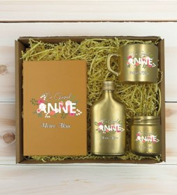 Resim Bk Gift Kişiye Özel İsimli Dtf Anne Temalı Gold Defter & Kahve Fincanı & Kolonya & Mum Hediye Seti-1, Anneye Hediye, Anneler Günü Hediyesi Kobitmeyenc 