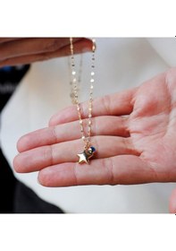 Resim Altın Kolye Nazar Boncuklu Yıldız 