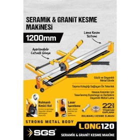 Resim Seramik Fayans Kesme Makinesi 1200MM, 120 Lik Kesim, Profesyonel Kullanım 