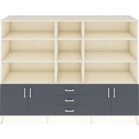 Resim Hyperion Dolap 11 Raflı 3 Çekmeceli 4 Kapaklı 220x44x163 Aytaşı-a Aytaşı-antrasit 