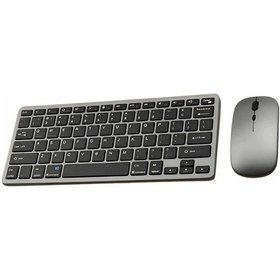 Resim Bluetooth 2.4g Destekli Kablosuz Klavye Mouse Seti Şarj Edilebilir 