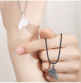 Resim Herşey Nota Oyun Konsolu Mıknatıslı Siyah Gri İkili Çift Kolye Siyah 