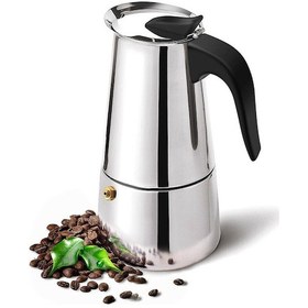 Resim Paslanmaz Çelik Ocak Üstü 6 Cup Fincan Moka Pot Espresso CİN285-6 